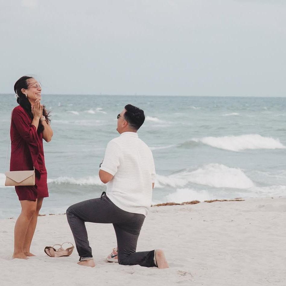 Simon surprised Priscilla with a magical engagement on Miami Beach, June 01, 2024