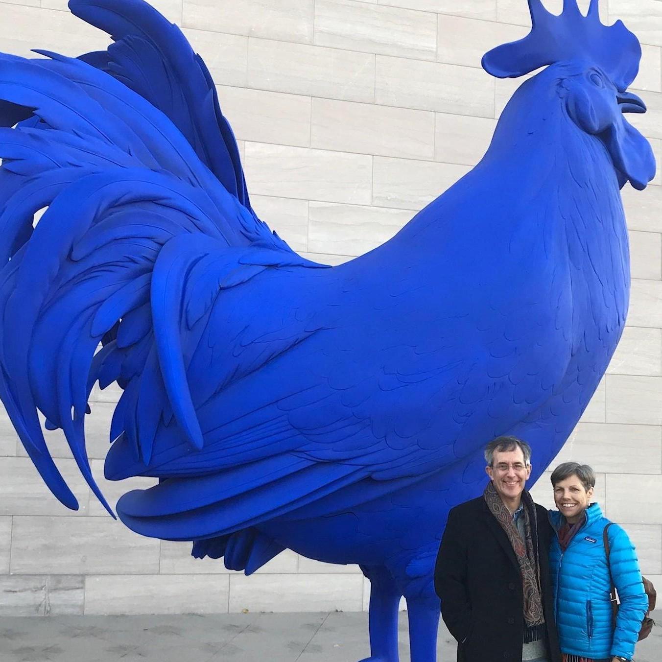 Because who doesn't love a giant blue rooster
