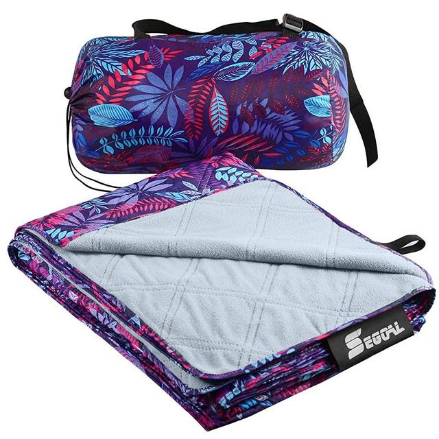 SEGOAL Outdoor Waterproof Blanket Picnic 79''x 55'' Oversized Fleece Mat Water Resistant Foldable Compact for Stadiums Camping Beach Hiking Travel Festivals