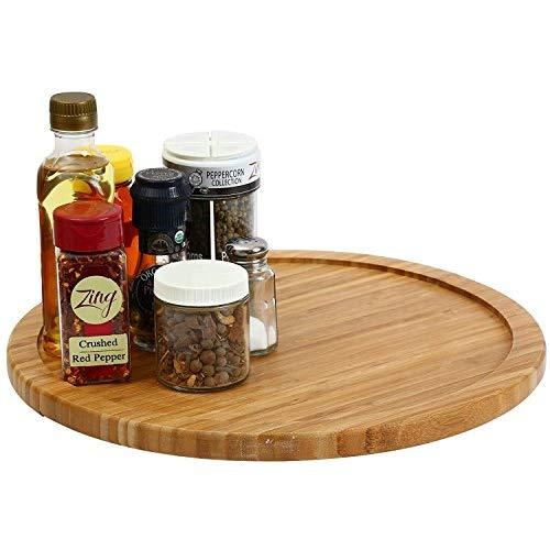 YBM HOME Bamboo Wooden Lazy Susan Turntable 14 Inch Diameter 356