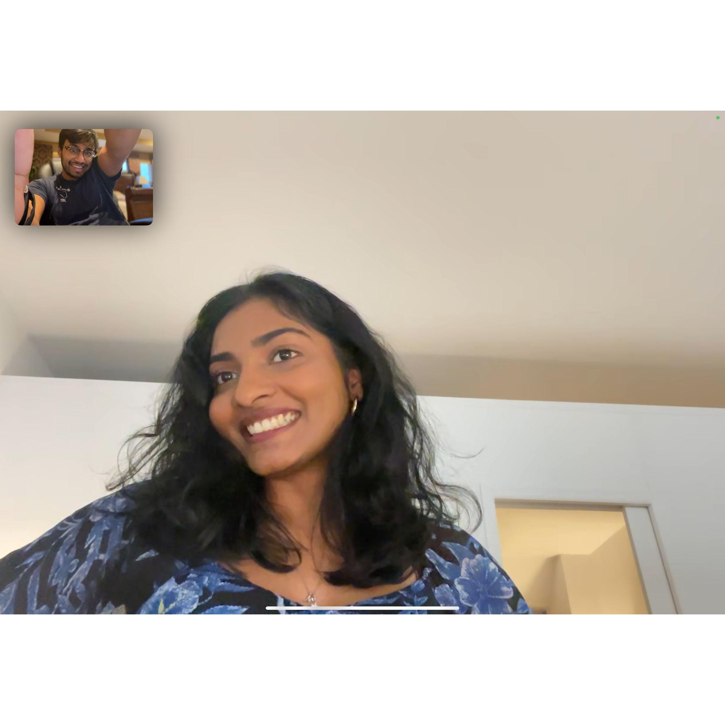 First picture taken together on Facetime - where it all began!