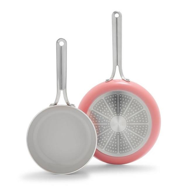 GreenPan Nova 8” & 10” 2 Piece Frying Pan Skillet Set, Oprah’s Favorite Things 2024, Induction Suitable PFAS-Free Nontoxic Ceramic Nonstick, Dishwasher & Oven Safe, Quick Even Heating, Coral