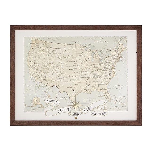 Personalized Anniversary Pushpin USA Map