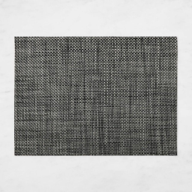 Chilewich Basketweave Rectangular Placemat, Carbon, Set of 4