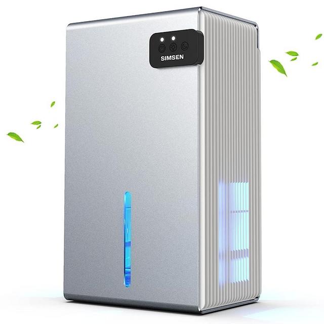 SIMSEN 95oz Dehumidifiers for Home, 7000 Cubic Feet(720 sq ft) Quiet Dehumidifier for Home with Drain Hose and 2 Working Modes, Portable Small Dehumidifiers for Bedroom Bathroom Basements Closet RV(Silver)