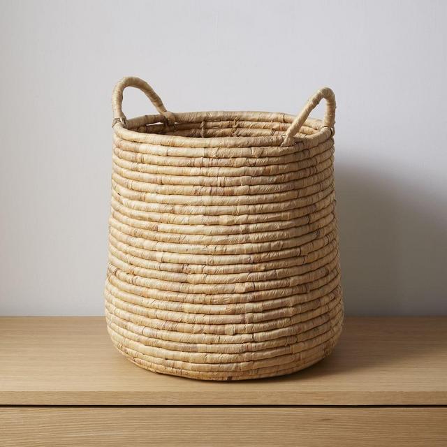 Woven Seagrass Basket, Tall Round, Natural