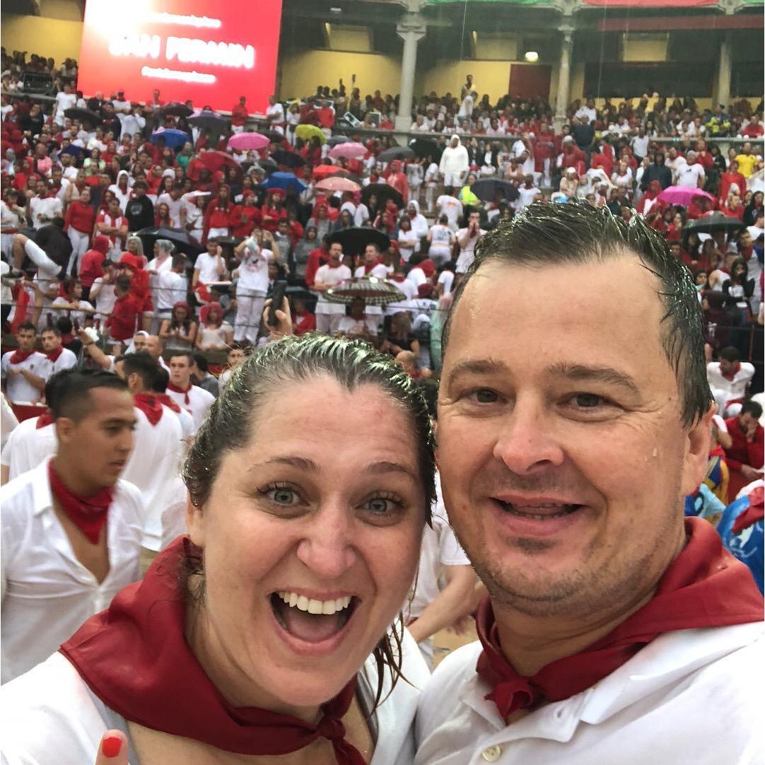 After the Running of the Bulls in Pamplona, Spain