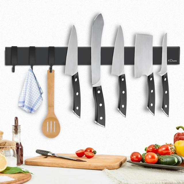 Wanbasion + 7 Piece Black Sharp Knife Set with Magnetic Strip