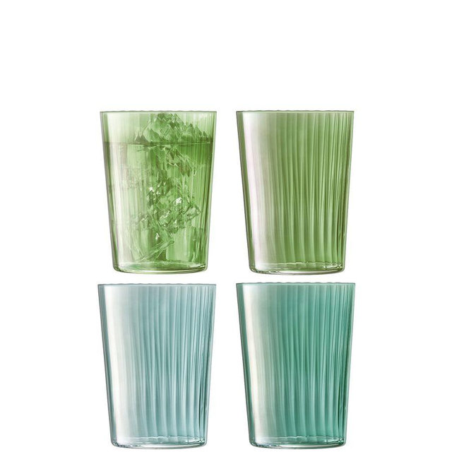 Gems Highball Glasses, Set of 4 - Assorted Jade