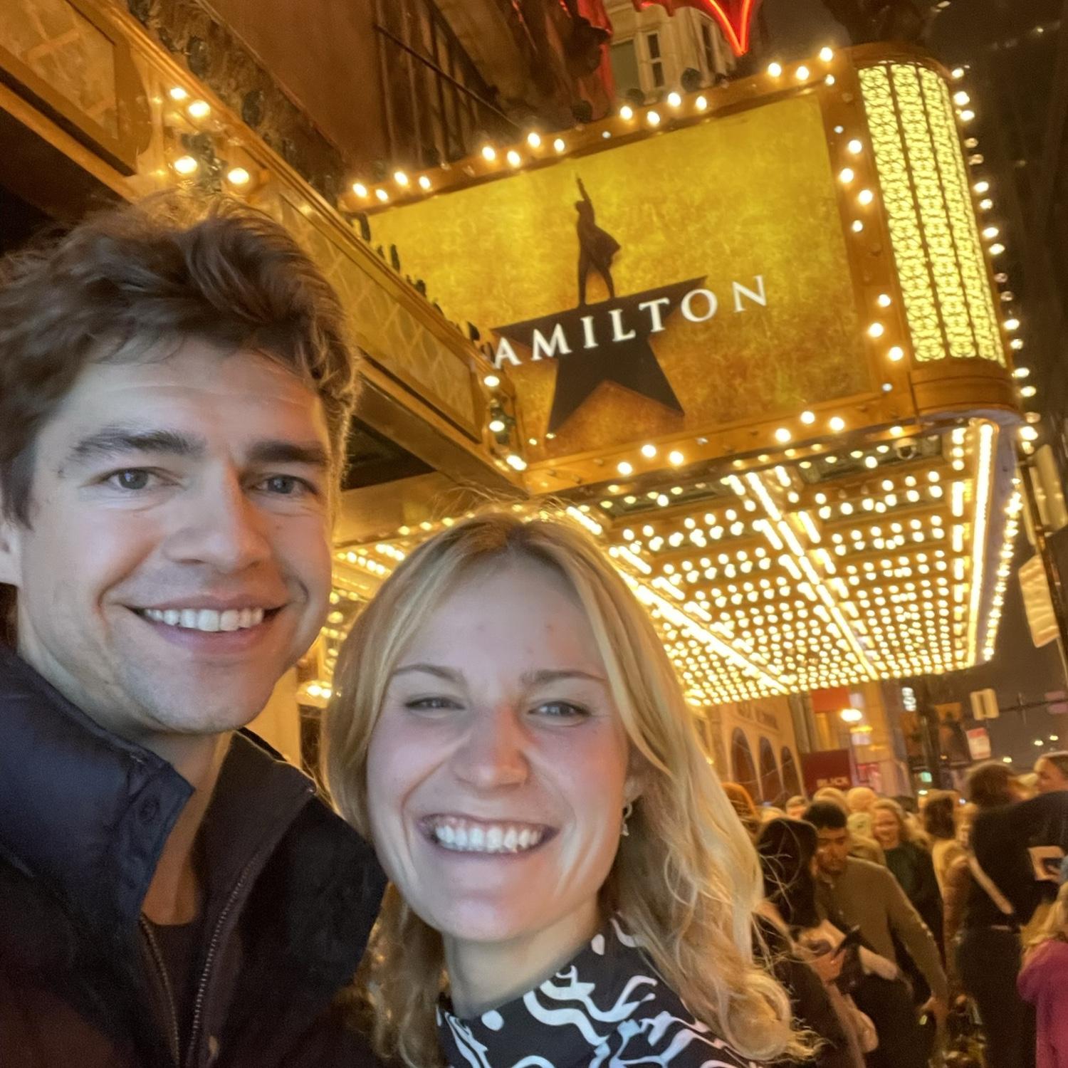 Chris introduced Rachel to Hamilton soon after they started dating and she was immediately obsessed. They now have a tradition of listening to the soundtrack on drives home from the cabin