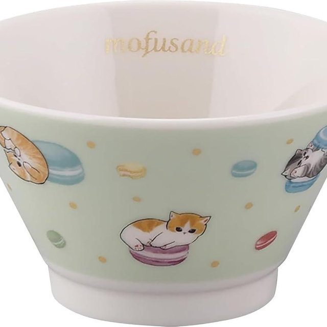 mofusand MFS11-352 Sweets Nyan Rice Bowl, Ochawan, Rice Bowl, Diameter 3.9 x 2.4 inches (10 x 6 cm), Macaron, Tableware, Mofsand, Miscellaneous Goods, Cats, Women's, Gift, Birthday, Made in Japan,