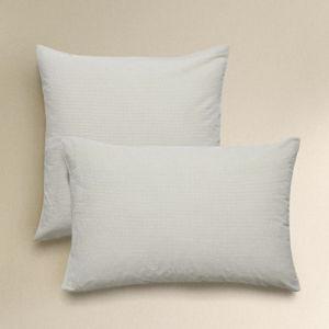 FUNDA ALMOHADA ALGODÓN SEERSUCKER CUADROS - ZARA HOME