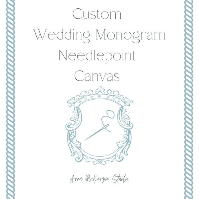 Custom Wedding Monogram Needlepoint Canvas