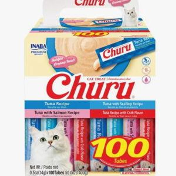 Churu Tuna Variety Lickable Cat Treat, 0.5-oz tube, 100 count