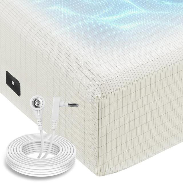 HYPREST Grounding Sheets Queen Deep Pockets 16 inches, Cotton & Silver Fiber Infused, Earth Grounding Well Bed Fitted Sheets- 60"x80"