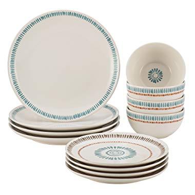Rachael Ray Cucina Sun Daisy 12-pc. Stoneware Dinnerware Set