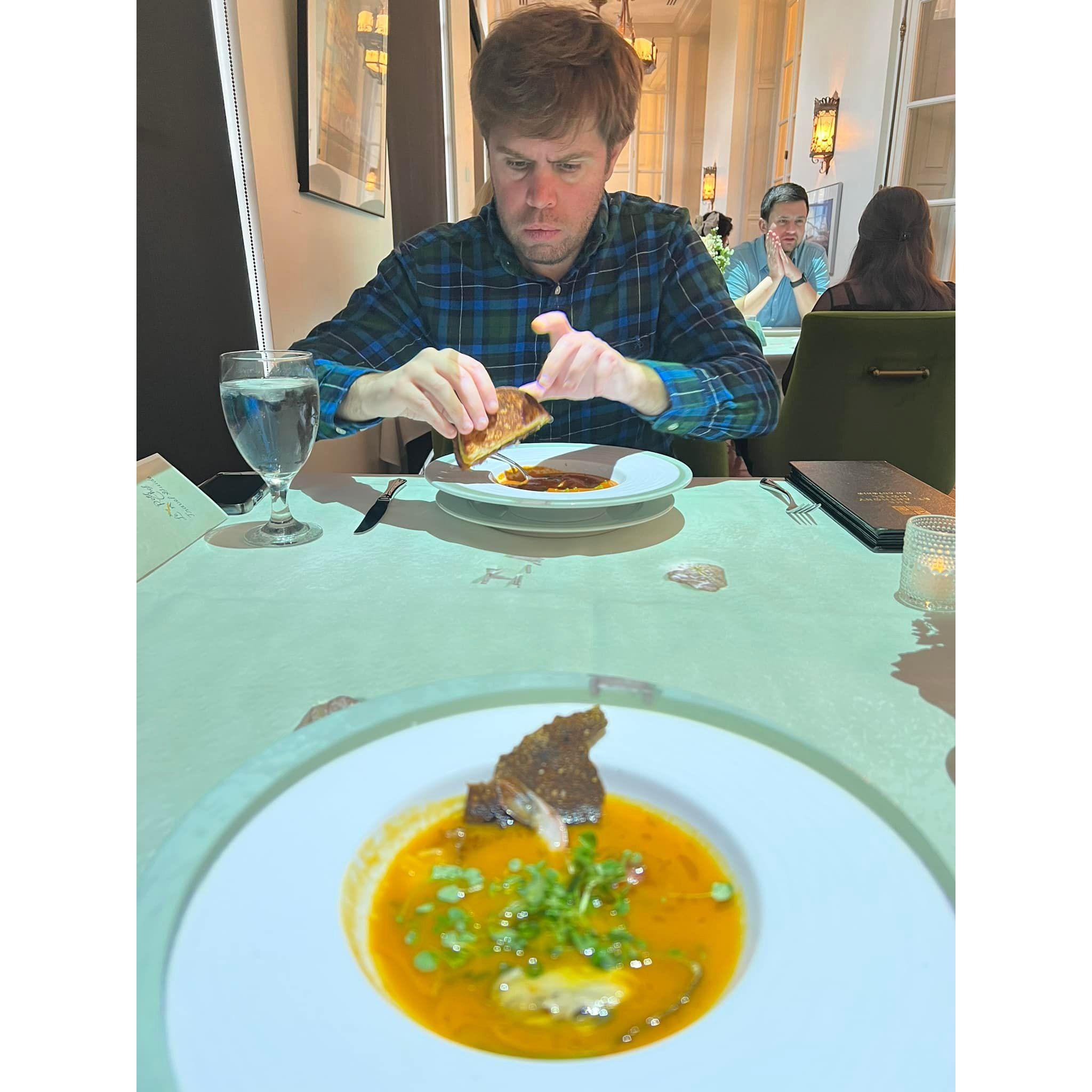 For Valentines Day we did a really popular experience called "Tiny Chef" at the St. Anthony in San Antonio. An animation plays on the table of a tiny chef making your meal.