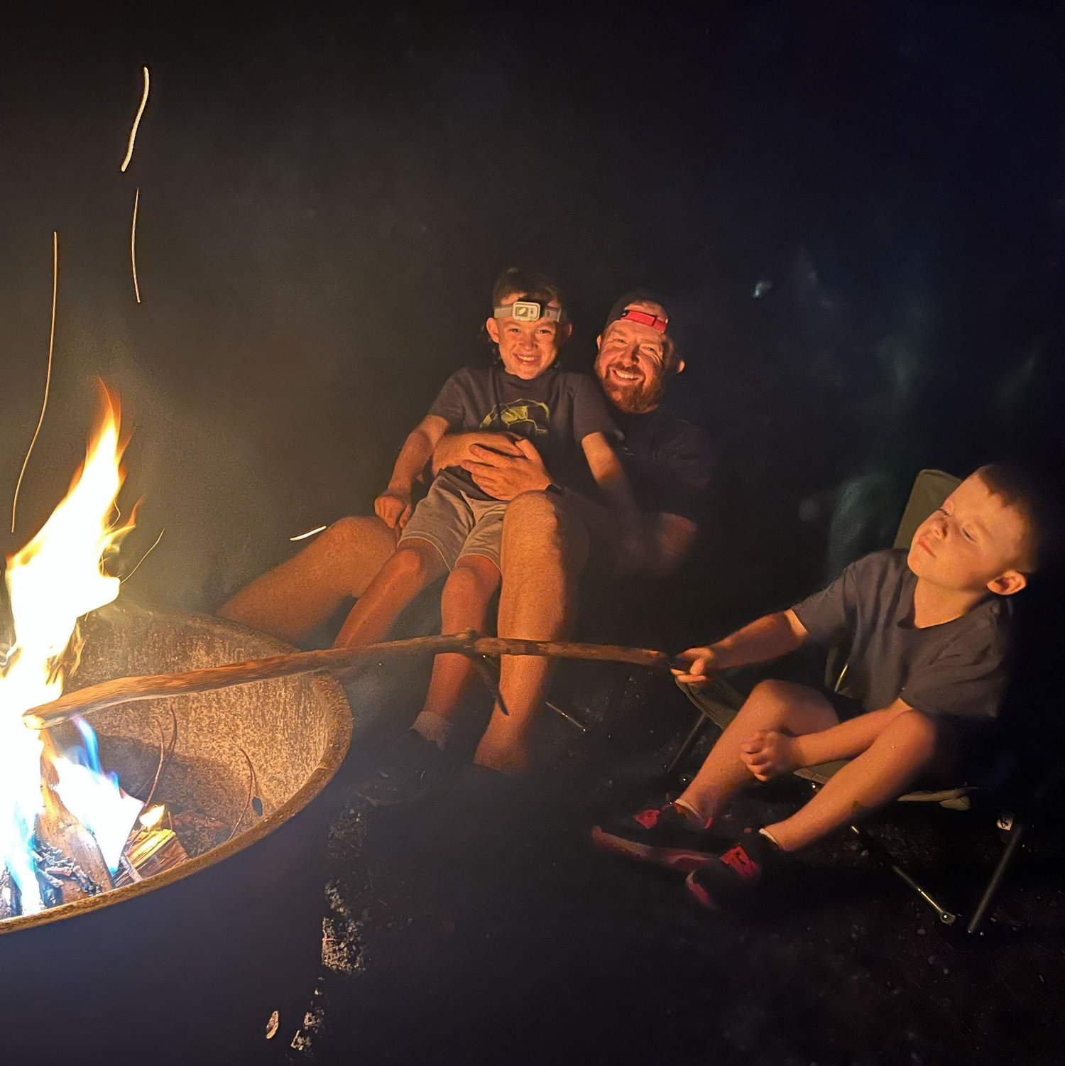 Ask Dougie and Joe why they were laughing so hard in this campfire photo (North Carolina)
