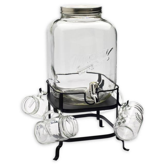 Mason Craft & More 6-Piece Mason Jar Drink Dispenser Set