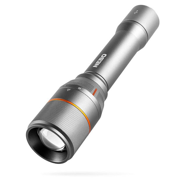 NEBO Davinci 3500 | Rechargeable 3500 Lumen Handheld Flashlight with Power Bank, Black