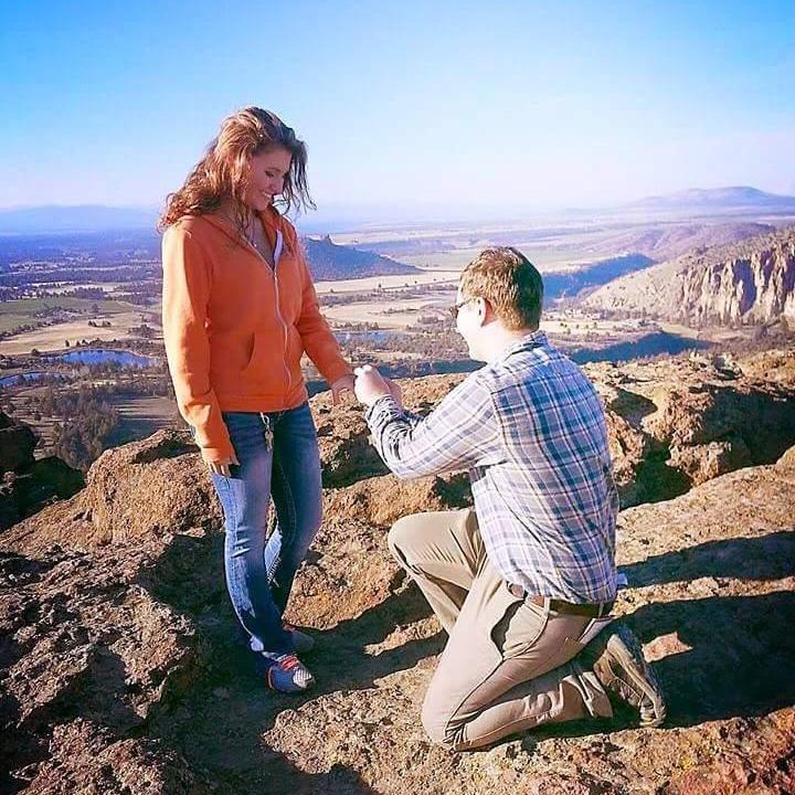 The proposal on top of Smith Rock!