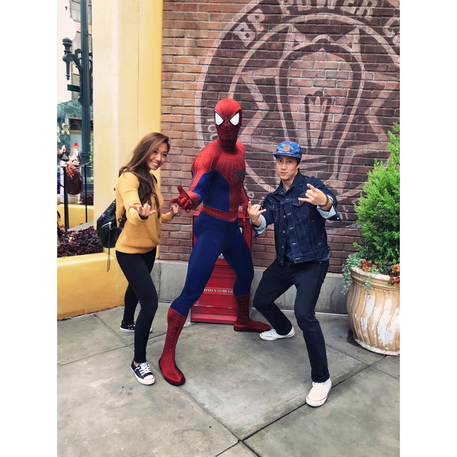 Our pure excitement seeing Spider-Man at Disneyland