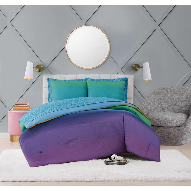 Mermaid Ombre 7-Piece Reversible Full Comforter Set