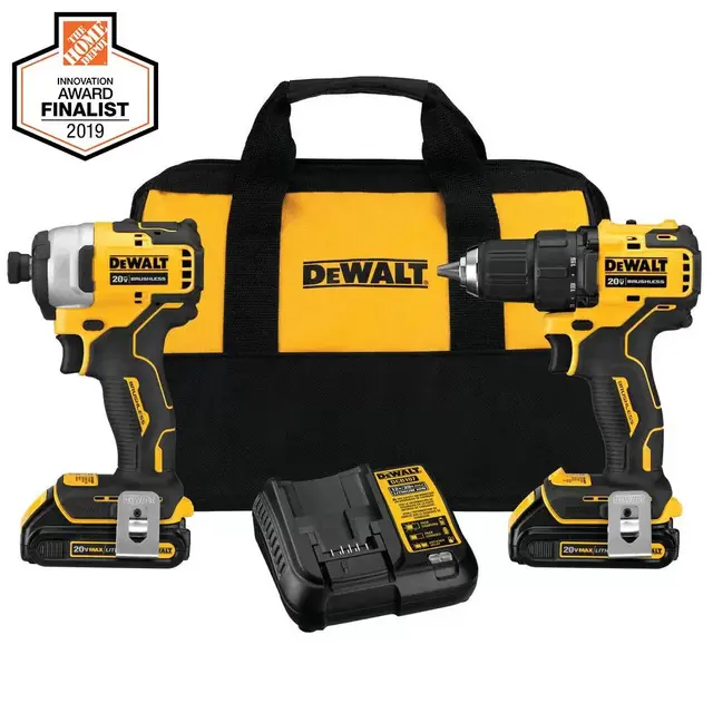 ATOMIC 20-Volt MAX Cordless Brushless Compact Drill/Impact Combo Kit (2-Tool) with (2) 1.3Ah Batteries, Charger & Bag