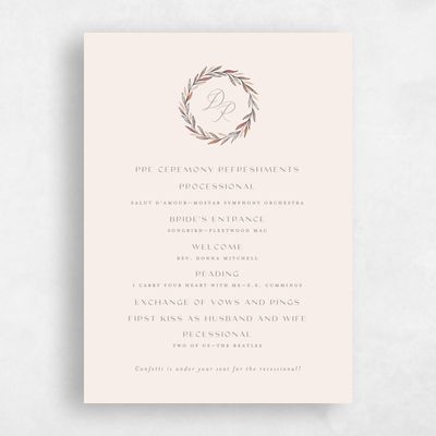 Linen, Beige Wedding Program - Bruges