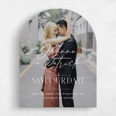 Beige Arch Wedding Save the Date - Hannegan Photo