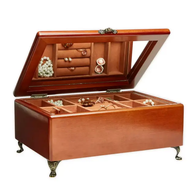 Mele & Co. Kinsley Wooden Jewelry Box in Walnut