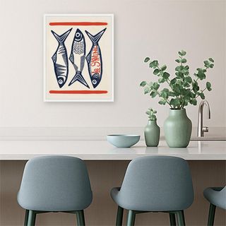Le Sardine Print Framed Canvas Wall Art