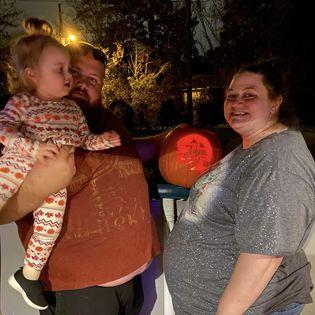 Pumpkin carving before Lilly came into the world