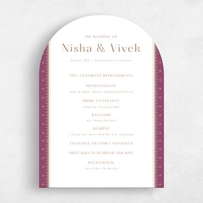 Purple Arch Wedding Program - Pyaar