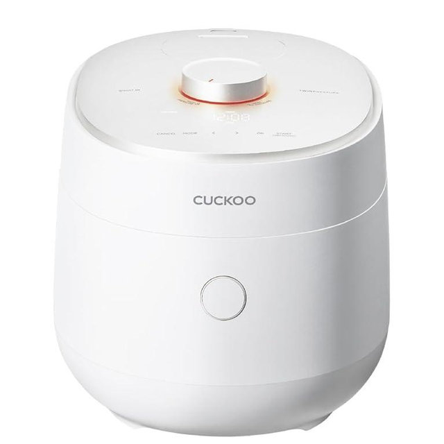 CUCKOO Twin Pressure Rice Cooker 10-Cup Uncooked / 20-Cup Cooked with Induction Heating Technology, Silent Pressure System, Open Cooking Mode, Dynamic Display, Eco Inner Pot, White (CRP-OHTR1009FW)