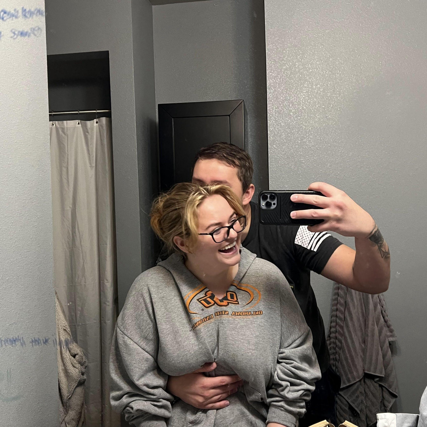 1 of a million photos Jake has taken of Keeley getting ready.
