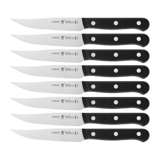 Henckels Solution Steak Knife Set of 8, Black, Stainless Steel