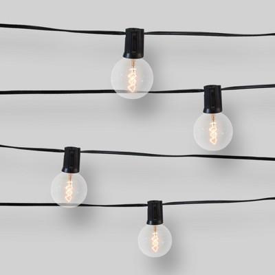 10ct Spiral Filament Outdoor String Lights G50 Clear Bulbs - Opalhouse™