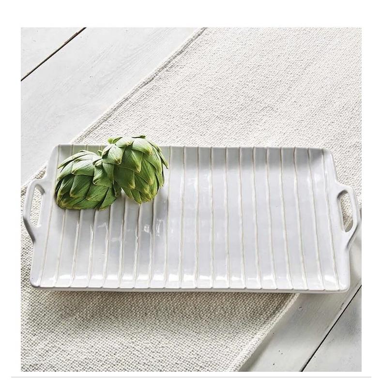 Textured Stoneware Stripe Platter- Dillards Registry
