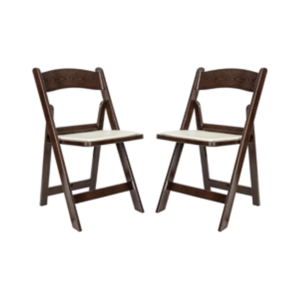 Folding Event Chair, Dark Brown - Set of 2