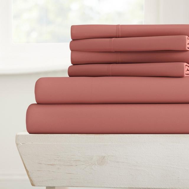 Solid 6 Piece Sheet Set - Ultra Soft, Easy Care - Becky Cameron, Clay, King