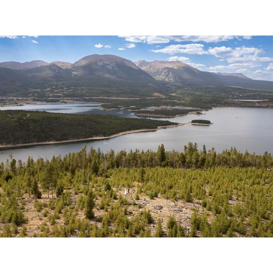 A drone shot of our ceremony