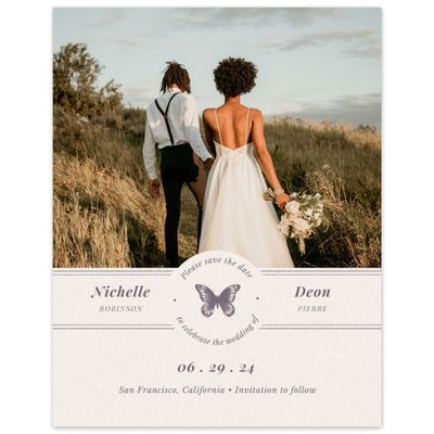 Dusty Purple Wedding Digital Save the Date - Chetumal Photo