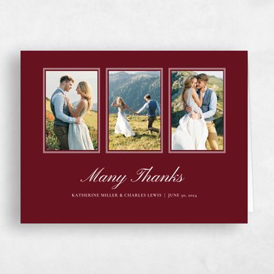 Burgundy, Red Wedding Thank You - Abbey Photo