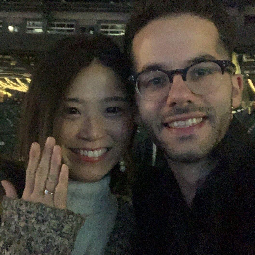 That corny "we're engaged!" photo
