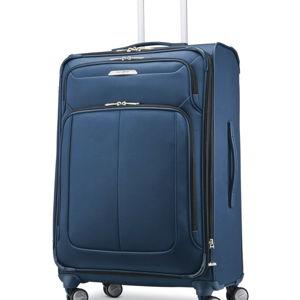 Samsonite Solyte DLX Softside Expandable Luggage with Spinner Wheels, Mediterranean Blue, Checked-Medium 25-Inch