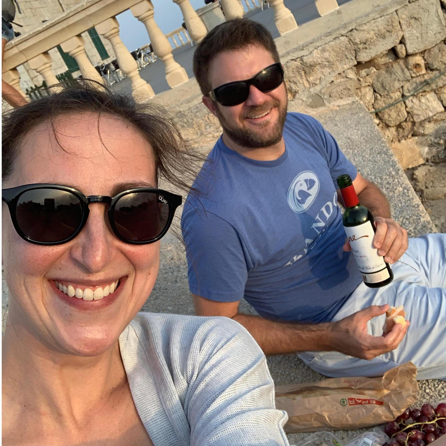 Picnic watching the sunset over Cap de Formentor in Mallorca, Spain