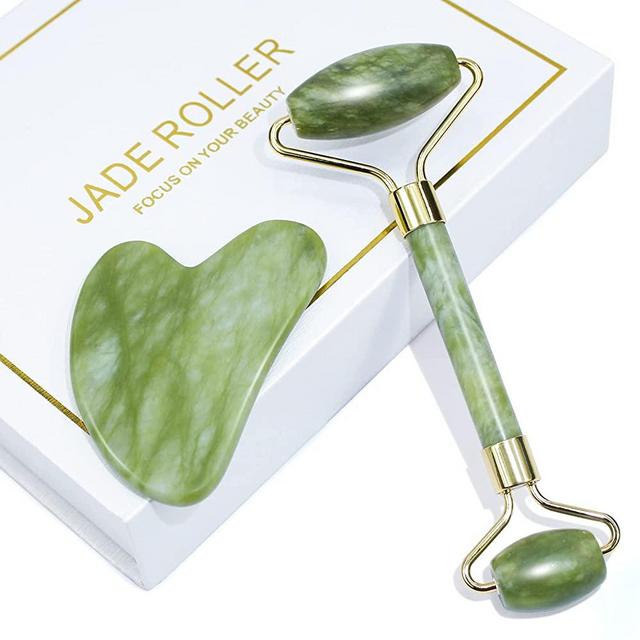 Gua Sha & Jade Roller Set Facial Beauty Tools, BAIMEI Face Roller and Guasha Facial Tool for Face, Neck and Eye Treatment Facial Roller for Skin Care Routine