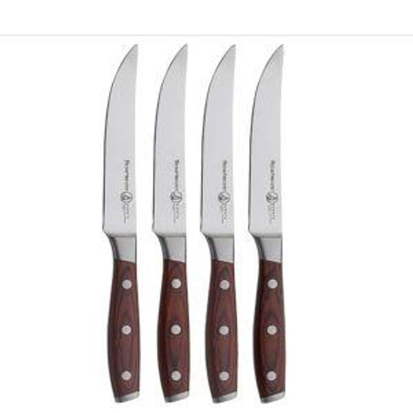 Messermeister Avanta Forged 5” Fine Edge Steak Knife Set - German X50 Stainless Steel - Rust Resistant & Easy to Maintain - Includes 4 Steak Knives