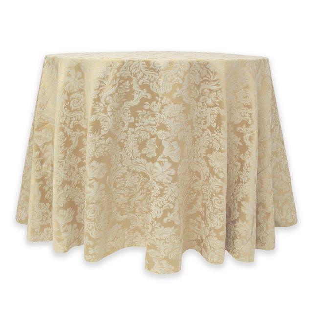 Miranda Damask 72-Inch Round Tablecloth in Champagne